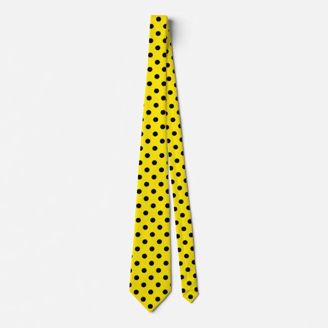 Corbata Puntos de polka amarillos y negros (Anverso)