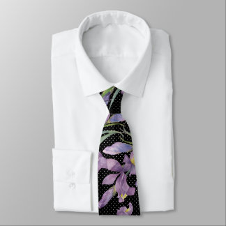 Corbata Puntos de Polka Blanco Negro Botánico Irlandeses P