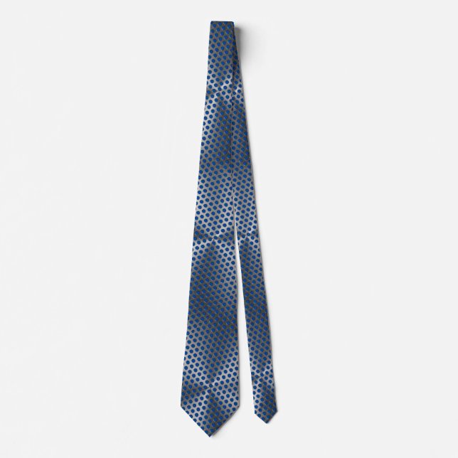 Corbata Puntos de Polka en placa Metalizado 01x4 azul BG (Anverso)