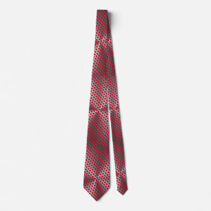 Corbata Puntos de Polka en placa Metalizado 01x4 rojo BG