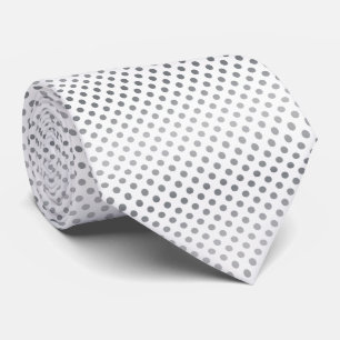 Corbata Puntos de polka gradiente plateado