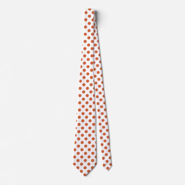 Corbata Puntos de polka naranja quemados (Anverso)