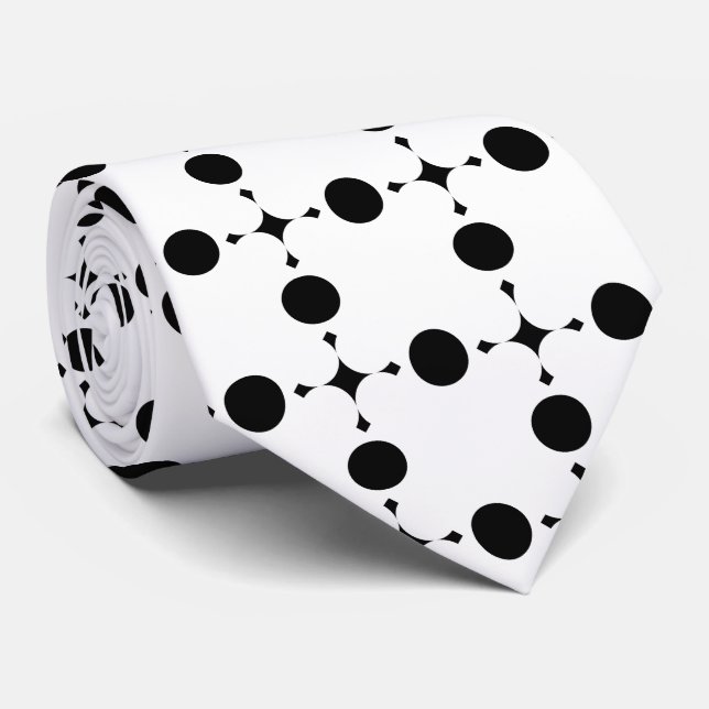 Corbata Puntos de Polka Negro, Patrón de Punto de Polka, P (Enrollado)