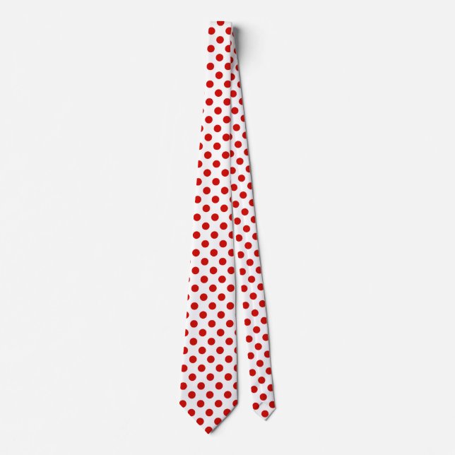 Corbata Puntos de polka rojos y blancos (Anverso)