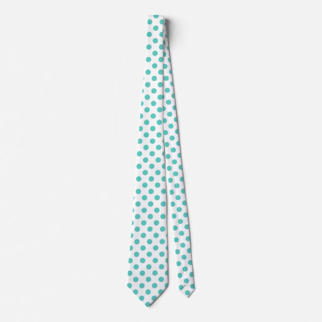 Corbata Puntos de polka turquesa (Anverso)