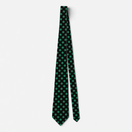 Corbata Puntos de polka verde y negro