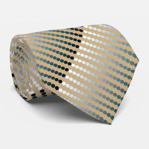 Corbata Puntos del satén - de color topo y gris del esta