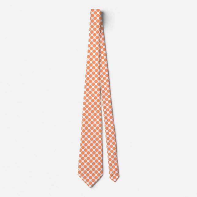 Corbata Puntos diagonales - Peach on White Tie (Anverso)