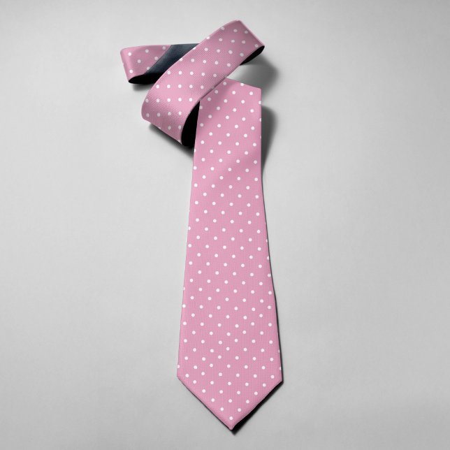 Corbata Puntos diminutos sobre fondo rosa claro clásico (Subido por el creador)