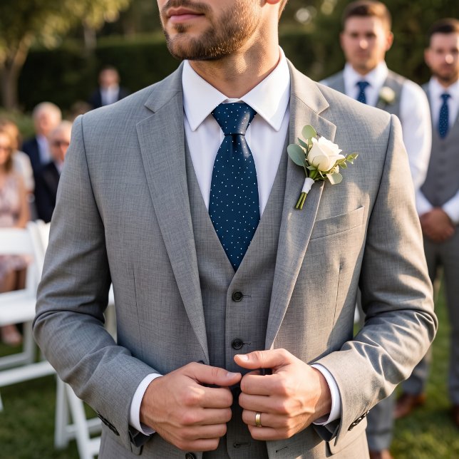 Corbata Puntos Dispersos Azul Oscuro (Subido por el creador)