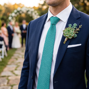 Corbata Puntos Dispersos Turquesa