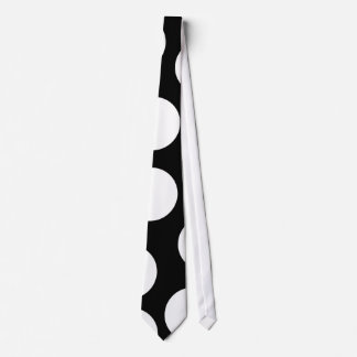 Corbata Puntos grandes en blanco y negro.