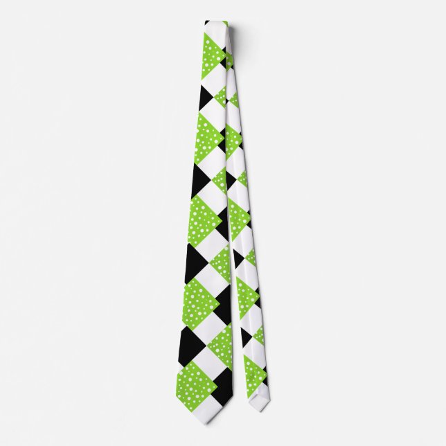 Corbata Puntos Lime de Polka Blanco, Bloque de color blanc (Anverso)