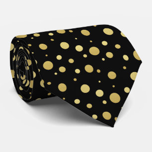 Corbata Puntos negros y dorados