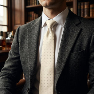 Corbata Puntos pequeños sobre un fondo beige