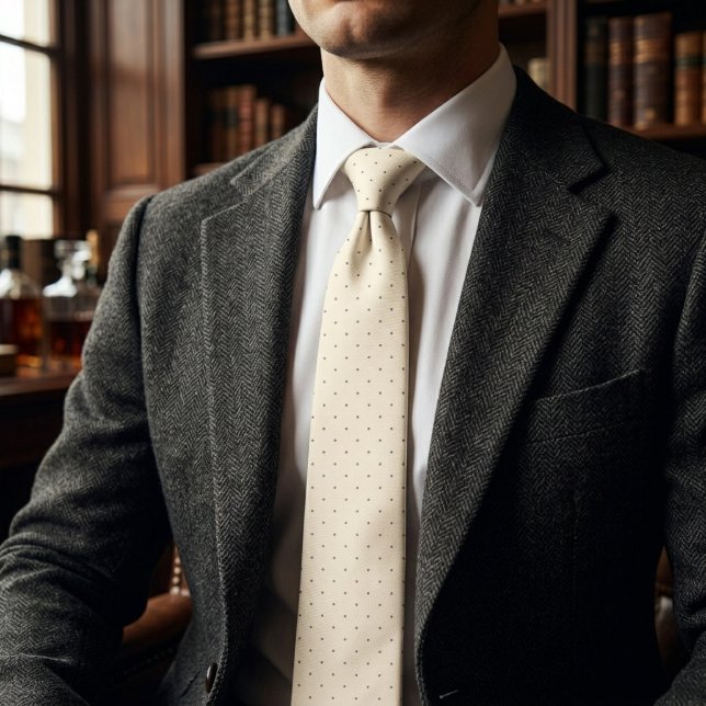 Corbata Puntos pequeños sobre un fondo beige (Subido por el creador)