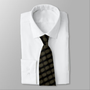 Corbata Puntos rayados de oro negro puntas de cuello moder