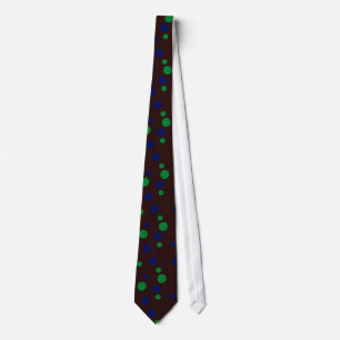 Corbata puntos verdes y azules, espresso