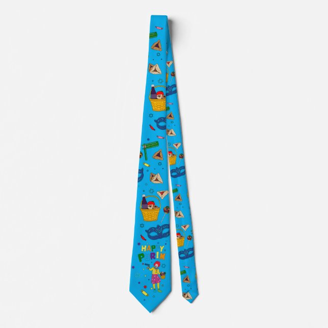Corbata Purim Purim Nece Tie - Azul (Anverso)