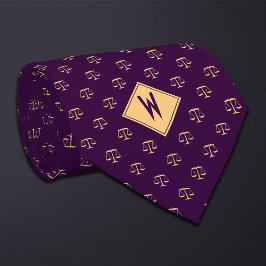 Corbata Purple Attorney Scales of Justice