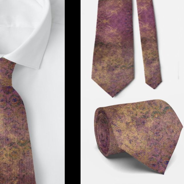 Corbata Purple Brown Autumt Abstract Neck Tie (Subido por el creador)