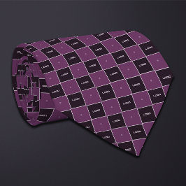 Corbata Purple Checkerboard Logo Pattern