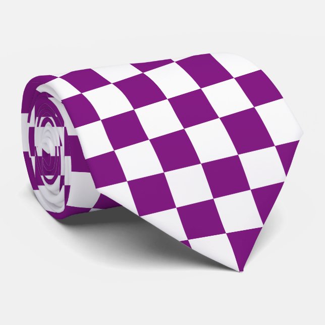 Corbata Purple Checkered (Enrollado)
