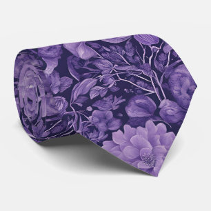 Corbata Purple Dream, paleta índigo de flores de fantasía