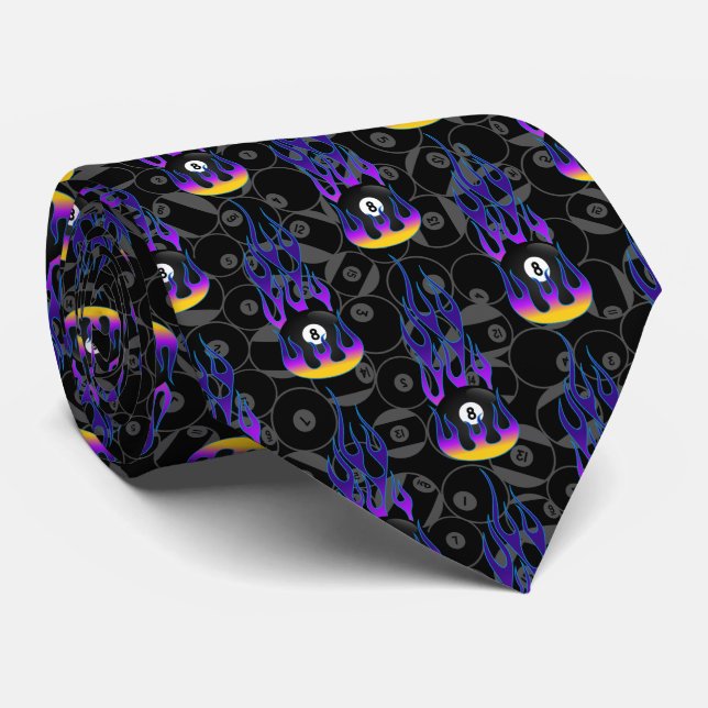 Corbata Purple Eight Ball (Enrollado)
