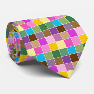 Corbata Purple Finch Check Pattern Elegante Colorido