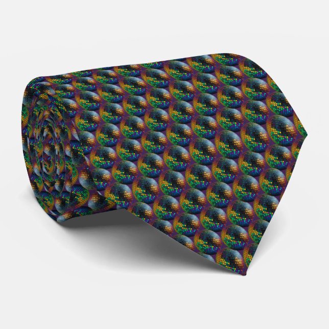 Corbata Purple Glam - Bola de Disco (Enrollado)