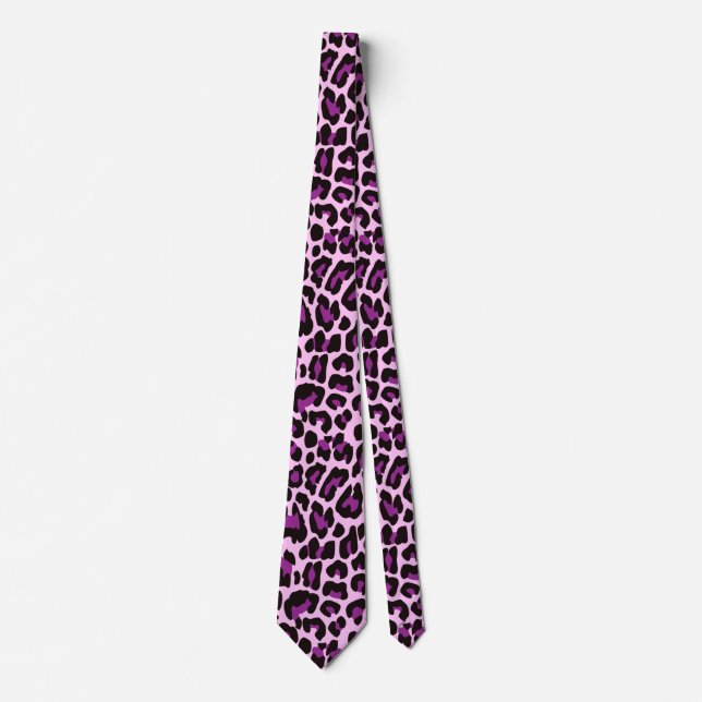 Corbata Purple Leopard Skin Print (Anverso)