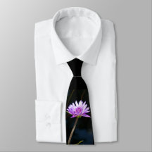 Purple Lotus Waterlily Tie