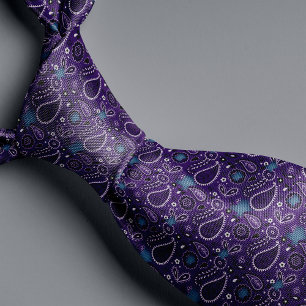 Corbata Púrpura Bandana y Denim Texas Neck Tie