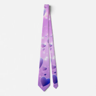 Corbata Púrpura Brillo de Cuello Corazón