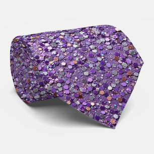 Corbata Púrpura Brillo Falso + Seda   Caballero de Lujo