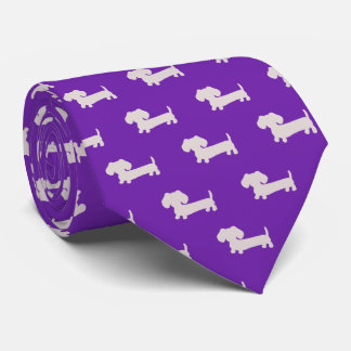 Corbata Púrpura Dachshund Dad Necktie - Regalo del Día del