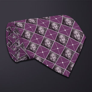 Corbata Púrpura Diamante 1-foto Patrón de Cuello