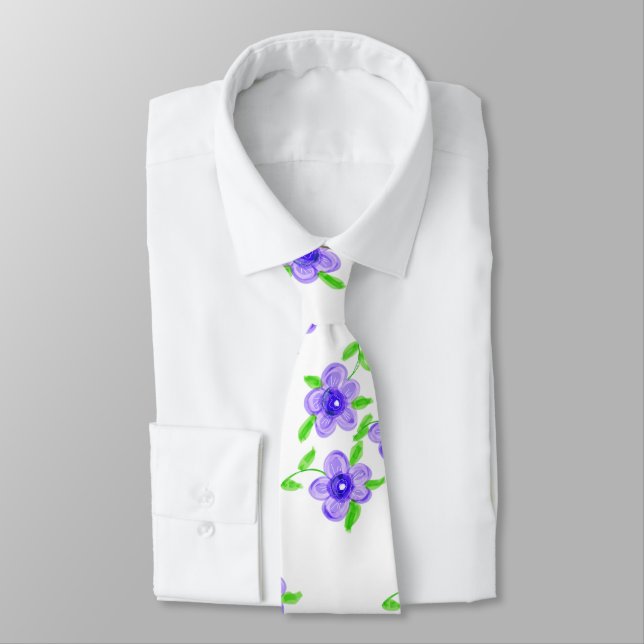 Corbata Púrpura Floral (Atado)