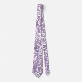 Corbata Púrpura Floral Patrón Cuello