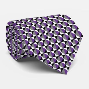 Corbata Púrpura, gris, negro y blanco y diamante