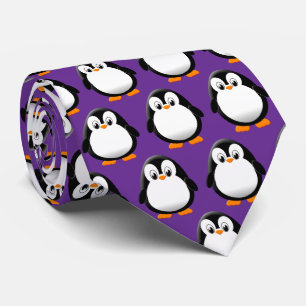 Corbata Púrpura Personalizado de pingüino cutáneo