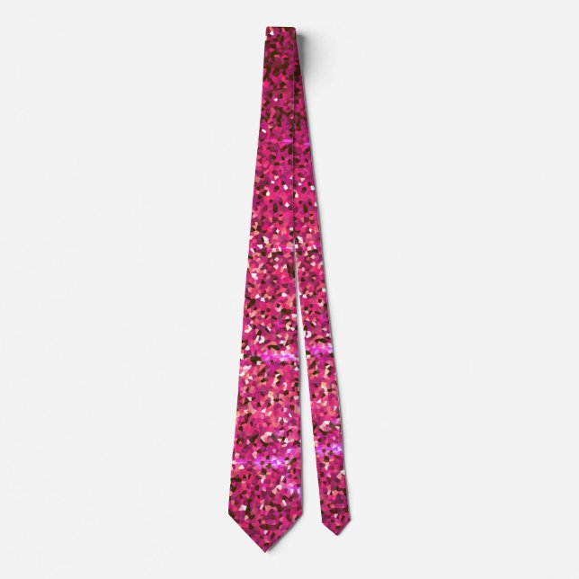 Corbata Púrpura Pink Esparkle Abstract Patterns Purpurina  (Anverso)