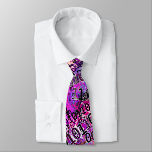 Corbata Púrpura rosa de código binario
