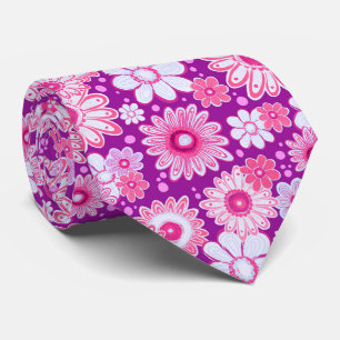 Corbata Púrpura Vintage Flower Vibes Necea
