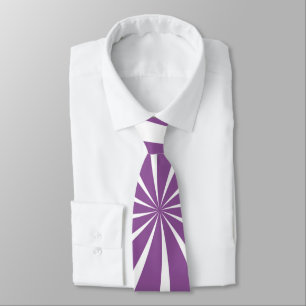 Corbata Púrpura y blanco Patrón de rayos solares