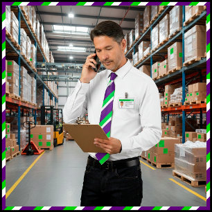 Corbata [Púrpura y verde] rayas intrépidas