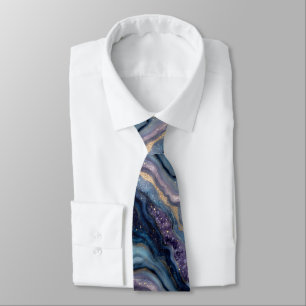 Corbata Purpurina Agate Purple Blue Nece Tie