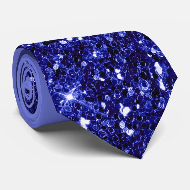 Corbata Purpurina azul real Necktie (Enrollado)