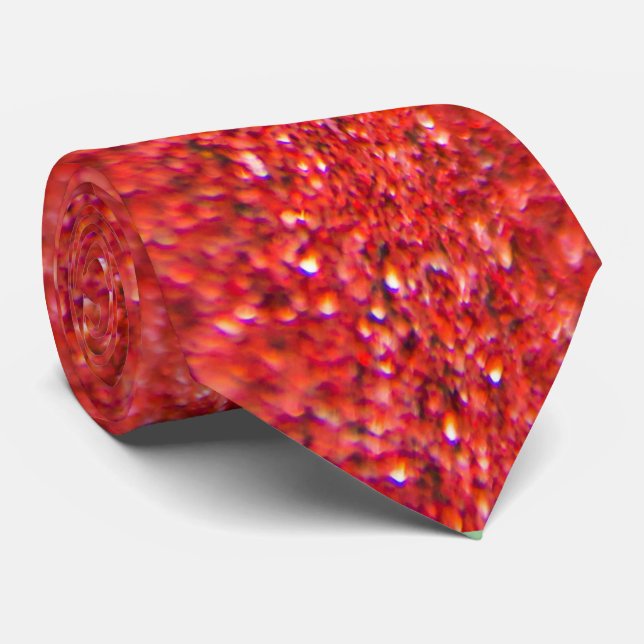 Corbata Purpurina Blanco Y Rojo Oscuro (Enrollado)
